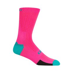 Giro HRC Team Sock in Neon Pink and Screaming Teal